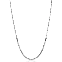 ZINZI zilveren jasseron ketting met bolletjes schakels (2,5mm breed) in het midden 40-45cm ZIC2640