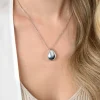 ZINZI zilveren jasseron ketting 45cm met luxe grote druppelvormige hanger (24mm) ZIC2637