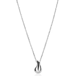 ZINZI zilveren jasseron ketting 42-45cm met organisch gevormde hanger 18mm ZIC2636