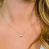 ZINZI zilveren ketting chatonzetting rond wit 40-45cm ZIC1750