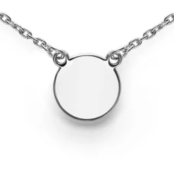 Zinzi zilveren ketting 43cm met rond plaatje 15mm om te graveren ZIC2345