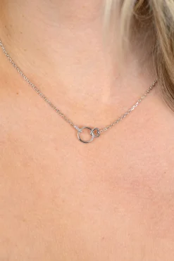 ZINZI zilveren ketting 45cm met verbonden hart en rondje ZIC2811