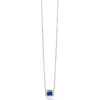 ZINZI zilveren ketting 45cm met achthoekige hanger saffierblauwe kleursteen ZIC2803B
