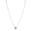ZINZI zilveren ketting 45cm met chique ster bezet met witte zirkonia’s ZIC2838