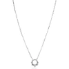 ZINZI zilveren ketting 45cm met speelse ronde bolletjeshanger en witte zirkonia's ZIC2817
