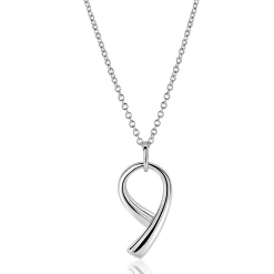ZINZI zilveren ketting 45cm met grote sierlijke hanger 40mm ZIC2786