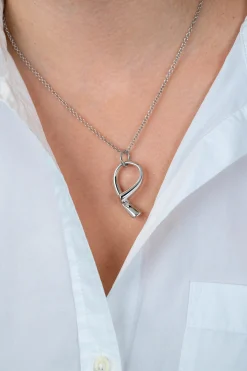 ZINZI zilveren ketting 45cm met grote sierlijke hanger 40mm ZIC2786