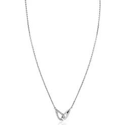ZINZI zilveren ketting 45cm met twee in elkaar gevlochten druppelvormen ZIC2768