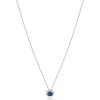 ZINZI zilveren ketting 45cm met saffierblauwe kleursteen in entourage zetting ZIC2697B