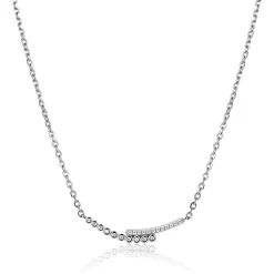 ZINZI zilveren ketting 42–45cm met staafjes bezet met witte zirkonia’s ZIC2729