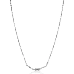 ZINZI zilveren ketting 42–45cm met staafjes bezet met witte zirkonia’s ZIC2729