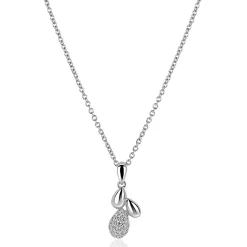 ZINZI zilveren ketting 42-45cm  met hanger met drie druppelvormen ZIC2746