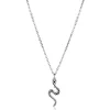 ZINZI zilveren ketting 42–45cm met elegante slang-hanger (27mm), bezet met witte zirkonia's  ZIC2721