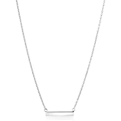 Zinzi zilveren ketting 45cm met glanzend plaatje om te graveren ZIC2344