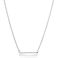 Zinzi zilveren ketting 45cm met glanzend plaatje om te graveren ZIC2344