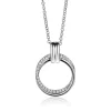 ZINZI zilveren ketting 45cm met ronde hanger 22mm ZIC2266