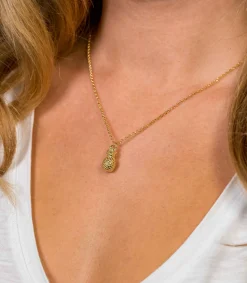 ZINZI zilveren ketting geel verguld ananas 42-45cm ZIC1699G