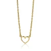 ZINZI zilveren ketting geel verguld open hartje 40-43cm ZIC1420G