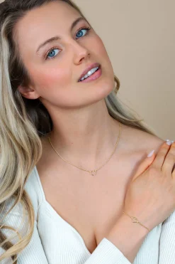 ZINZI zilveren ketting geel verguld open hartje 40-43cm ZIC1420G