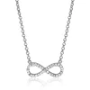 Zinzi zilveren ketting Infinity wit 42-45cm ZIC1065