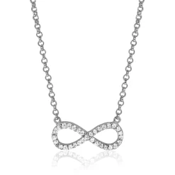 Zinzi zilveren ketting Infinity wit 42-45cm ZIC1065