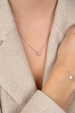 ZINZI zilveren ketting met hanger rond 40-43cm ZIC1393
