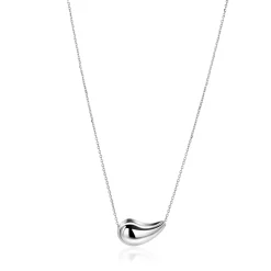 ZINZI zilveren ketting met horizontale druppelvormige hanger 40-45 cm ZIC2589