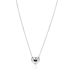 ZINZI zilveren ketting met luxe groot hart (15mm) 40-45 cm ZIC2672