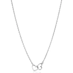 ZINZI zilveren ketting met 2 verbonden hartjes 40-45cm ZIC2513