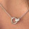 ZINZI zilveren ketting rond wit 45cm ZIC1830