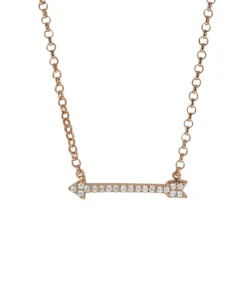 ZINZI zilveren ketting rosé verguld Cupido pijl wit 42-45cm ZIC1064R