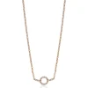 ZINZI zilveren ketting rosé verguld strak rond design wit 42-45cm ZIC1063R