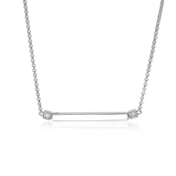 ZINZI zilveren ketting staafje wit 42cm ZIC1817