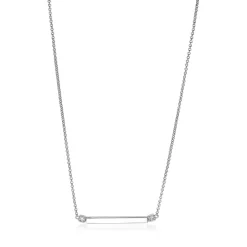 ZINZI zilveren ketting staafje wit 42cm ZIC1817