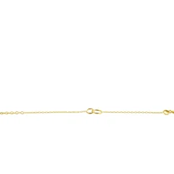 ZINZI zilveren 14K geelvergulde paperclip schakel armband met ronde vormen 17-20cm ZIA2275G