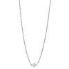 ZINZI zilveren koord ketting bezet met een ronde witte zirconia 40-45cm ZIC2461