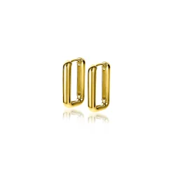 ZINZI zilveren luxe oorringen 14K geel verguld 15x2mm ovale vorm ZIO2221G