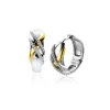 ZINZI zilveren luxe oorringen cross-over bicolor met witte zirconia's 16x6mm ZIO2243