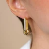 ZINZI zilveren luxe oorringen 14K geel verguld 24x3mm ovale vorm ZIO2223G