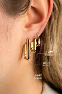 ZINZI zilveren luxe oorringen 14K geel verguld 24x3mm ovale vorm ZIO2223G