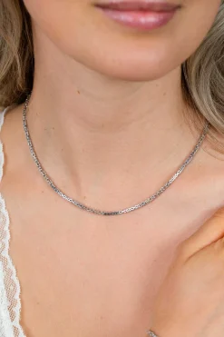 ZINZI zilveren massieve koningsschakel ketting (2mm breed) 42-45cm ZIC2846