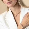 ZINZI zilveren multilook armband met gourmet schakels en open hart 16,5-19,5cm ZIA2516