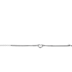 ZINZI zilveren multilook armband met gourmet schakels en open hart 16,5-19,5cm ZIA2516