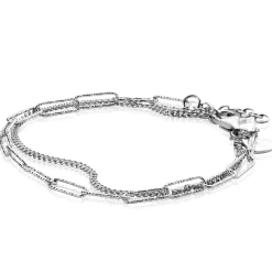 ZINZI zilveren multi-look armband met gourmet en paperclip schakels ZIA2367
