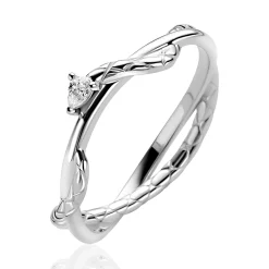 ZINZI zilveren multi-look ring (5mm breed) met slang rondom met witte zirkonia ZIR2722