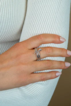 ZINZI zilveren multi-look ring (14mm breed) met slang ZIR2721