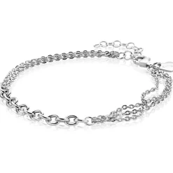 ZINZI zilveren multi schakelarmband met jasseron schakels ZIA2781