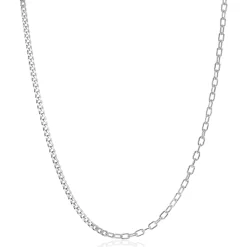 ZINZI zilveren multi-schakelketting met gourmet en paperclip schakels 2,7mm breed 43-45cm ZIC2468
