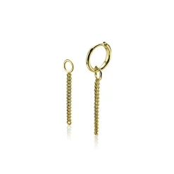 ZINZI zilveren oorbedels geel verguld gourmet ketting 30mm ZICH1694G (zonder oorringen)
