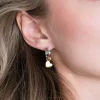 ZINZI zilveren oorbedels 14K geel verguld hartvorm 8mm ZICH1826G (zonder oorringen)